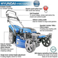 Hyundai 20'' / 51cm 196cc Zero Turn Self Propelled Electric Start Petrol Lawnmower with extras