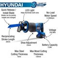 Hyundai 20V MAX Li-Ion Cordless Reciprocating Saw | HY2181