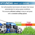 Hyundai 21'' / 53cm 224cc 4-in-1 Electric-Start Self-Propelled Petrol Lawnmower, Mulch, Rear & Side Discharge, Hose Connector | HYM530SPE