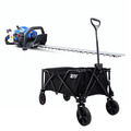 Hyundai 26cc 600mm Petrol Hedge Trimmer Cutter, Easy-Start & Lightweight 2-stroke & GardenTek Folding Trolley on Wheels, Garden Trolley 120kg | HYHT2600X+GTW220