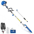 Hyundai 52cc Petrol Pole Saw Pruner Chainsaw 2.7m Long Reach 260mm Cutting Width & GardenTek Folding Trolley on Wheels, Garden Trolley 120kg | HYPS5200X+GTW220
