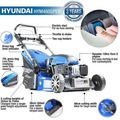 Hyundai Petrol Electric-Start Roller Lawnmower 19 48cm & Petrol Leafblower Backpack Bundle