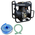 Hyundai Water Pump Chemical Seawater Diesel 2in Electric Start with 2x Hoses
