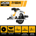 JCB 18V Cordless Circular Saw 165mm 6.5 Li-Ion Battery 2-5.0Ah | 21-18CS-B, Bare Unit