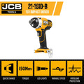 JCB 18V Cordless Impact Driver, 150Nm, 2.0Ah-5.0Ah Li-Ion Batteries, 1/4 Hex Quick Release Chuck | 21-18ID-B, Bare Unit