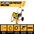 JCB Petrol Pressure Washer 3100psi / 213bar, Annovi Reverberi Triplex AR pum, 10.7L/min Flow Rate, 224cc JCB Engine | JCB-PW7532P