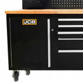 JCB Workshop Table Trolley and Tool Cabinet, 10 Drawers, 13 Hooks, Caster Mounted | JCB-01Y0109