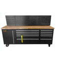 JCB Workshop Table Trolley and Tool Cabinet, 10 Drawers, 13 Hooks, Caster Mounted | JCB-01Y0109