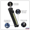 Sealey LED02G Rechargeable Aluminium Folding Pocket Light 2 COB & 1 SMD LED