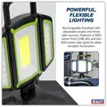 Sealey LED18WFL Rechargeable Flexible Floodlight 18W COB & 9W SMD LED