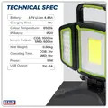 Sealey LED18WFL Rechargeable Flexible Floodlight 18W COB & 9W SMD LED