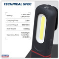 Sealey LED317 LED Twist Rechargeable Inspection Light 3W COB & 3W SMD LED