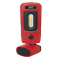 Sealey LED3601R Rechargeable 360� Inspection Light 3W COB & 1W SMD LED - Red