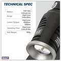 Sealey LED4494 Rechargeable Aluminium Torch with Adjustable Focus 60W COB LED
