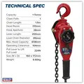 Sealey LH1000 Lever Hoist Steel 1000kg