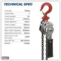 Sealey LH251 Mini Lever Hoist 250kg