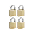 MLK120Q Master Lock Solid Brass 20mm Padlock 3-Pin - Keyed Alike x 4