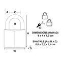 Solid Brass 40mm Padlock 4-Pin - Keyed Alike x 2