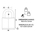 Solid Brass 50mm Padlock 5-Pin - Keyed Alike x 2