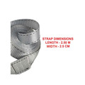 MLK3110E Master Lock Lashing Strap with Metal Buckle, Grey 2.5m 150kg (Pack 2)