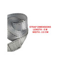 MLK3112E Master Lock Lashing Strap with Metal Buckle, Grey 5m 150kg (Single)