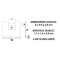 MLK680 Master Lock Armoured 80mm Zinc Body Shutter Padlock