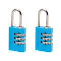 MLK7620TCOL Master Lock Aluminium  3-Digit Combination 20mm Padlock Colour x 2
