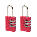MLK7620TCOL Master Lock Aluminium  3-Digit Combination 20mm Padlock Colour x 2