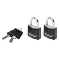MLK9130TBLK Master Lock Aluminium Black Vinyl Cover 30mm Padlock 4-Pin - Keyed Alike x 2