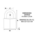MLK9140BLK Master Lock Aluminium Black Vinyl Cover 40mm Padlock 4-Pin