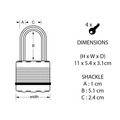 Excell™ Weather Tough 51mm Padlock 5-Pin - 51mm Shackle