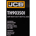JCB Tools JCB 3.5 Tonne Heavy-Duty Automotive Hydraulic Bottle Jack, 372mm Maximum Lift | JCB-TH903501