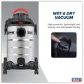 Sealey PC300SD 30L Vacuum Cleaner Wet & Dry Stainless Steel Drum & Detachable Leaf Blower 1200W/230V