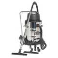 Industrial Vacuum Cleaner Wet & Dry Stainless Steel Drum with Swivel Emptying 77L 2400W