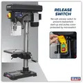 Sealey PDM125B Premier Bench Mounting Pillar Drill 16-Speed 370W/230V