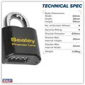 Sealey PL603 Premier&trade; Steel Body Combination Padlock 62mm