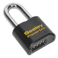 Sealey PL603L Premier&trade; Steel Body Combination Padlock Long Shackle 62mm