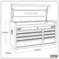 Sealey PTB104008 Premier™ Heavy-Duty Extra-Wide Topchest 8 Drawer 1040mm - Black