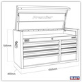 Sealey PTB104008SS Premier™ Heavy-Duty Extra-Wide Topchest 8 Drawer 1055mm - Stainless Steel