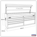 Sealey PTB141507 Premier™ Heavy-Duty Extra-Wide Topchest 7 Drawer 1415mm - Black