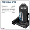 Sealey PTBJ5S Viking Telescopic Bottle Jack 5 Tonne