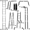 Excel 8077 12 Tread Steel Multi-Purpose Combination Ladder with Platform
