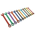 Sealey S01075 Siegen Multi-Coloured Combination Ratchet Spanner Set 12pc