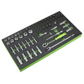 Tool Chest Combination 16 Drawer with Ball-Bearing Slides - Black/Grey & 398pc Tool Kit