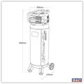 Sealey SAC10001S 100L Oil Free Low Noise Direct Drive Air Compressor 2 x 2hp