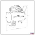 Sealey SAC10002 Air Compressor 100L V-Twin Oil Free Direct Drive 3hp