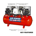 Sealey 270L Belt Drive Air Compressor with Cast Cylinders 2 x 3hp