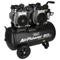 50L Low Noise Oil Free Direct Drive Air Compressor 2 x 2hp
