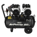 50L Low Noise Oil Free Direct Drive Air Compressor 2 x 2hp