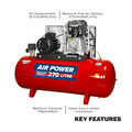 Sealey 270L Belt Drive Air Compressor with Cast Cylinders 7.5hp 2-Stage